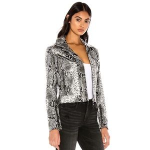 BLANKNYC Black & White Snake Print Jacket NWT XS